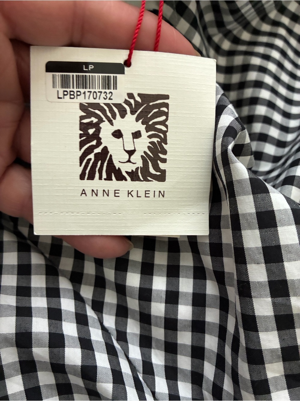 Anne Klein Black and White Gingham Sleeveless A-Line Dress - Picture 9 of 10